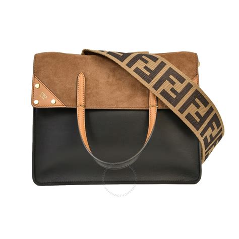 fendi flip leather and suede tote|fendi designer handbags.